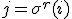 j=\sigma^r(i)