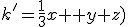 k^'=\frac{1}{3}(x+y+z)