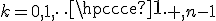 k=0,1,\cdots ,n-1