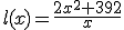 l(x)=\frac{2x^2+392}{x}