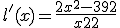 l^'(x)=\frac{2x^2-392}{x^2}