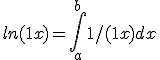 ln(1+x) = \int_a^b 1/(1+x) dx