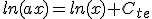ln(ax)=ln(x)+C_{te}