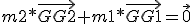 m2*\vec{GG2}+m1*\vec{GG1}=\vec{0}