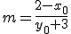 m=\frac{2-x_0}{y_0+3}