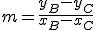 m=\frac{y_B-y_C}{x_B-x_C}