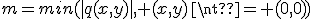 m=min(|q(x,y)|, (x,y)\neq (0,0))