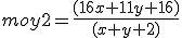 moy2=\frac{(16x+11y+16)}{(x+y+2)}