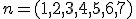 n=(1,2,3,4,5,6,7)