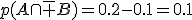 p(A\cap\bar B)=0.2-0.1=0.1