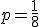 p=\frac{1}{8}
