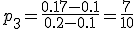 p_3=\frac{0.17-0.1}{0.2-0.1}=\frac{7}{10}