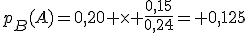 p_B(A)=0,20 \times \frac{0,15}{0,24}= 0,125