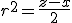 r^2=\frac{z-x}{2}