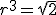 r^3=\sqrt{2}