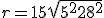 r = 15\sqrt{5^2+28^2}