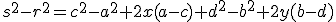 s^{2}-r^{2}=c^{2}-a^{2}+2x(a-c)+d^{2}-b^{2}+2y(b-d)