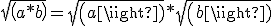 sqrt(a*b)=sqrt(a)*sqrt(b)