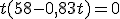 t(58-0,83t)=0