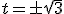 t = \pm \sqrt{3}