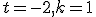 t=-2,k=1
