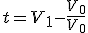 t=V_1-\frac{V_0}{V_0}