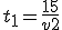 t_1 = \frac{15}{v+2}
