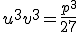 u^3 v^3 = \frac{p^3}{27} 