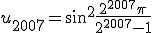 u_{2007}=\sin^2\frac{2^{2007}\pi}{2^{2007}-1}