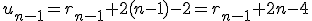 u_{n-1}=r_{n-1}+2(n-1)-2=r_{n-1}+2n-4