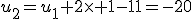 u_2=u_1+2\times 1-11=-20