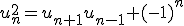 u_n^2=u_{n+1}u_{n-1}+(-1)^n