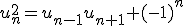u_n^2=u_{n-1}u_{n+1}+(-1)^n
