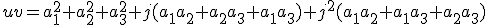 uv=a_1^2+a_2^2+a_3^2+j(a_1a_2+a_2a_3+a_1a_3)+j^2(a_1a_2+a_1a_3+a_2a_3)