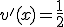 v'(x)=\frac{1}{2}