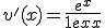 v^'(x) = \frac {e^x}{1+e^x}