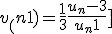 v_(n+1) = \frac{1}{3} \frac{u_n - 3}{u_n + 1}]