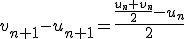 v_{n+1}-u_{n+1}=\frac{\frac{u_n+v_n}{2}-u_n}{2}