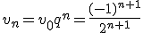 v_n=v_0q^n=\frac{(-1)^{n+1}}{2^{n+1}}