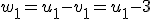 w_1=u_1-v_1=u_1-3