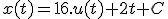 x(t)=16.u(t)+2t+C