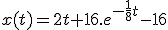 x(t)=2t+16.e^{-\frac{1}{8}t}-16