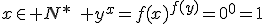 x\in N*\quad y^x=f(x)^{f(y)}=0^0=1