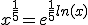 x^{\frac{1}{5}}=e^{\frac{1}{5}ln(x)}