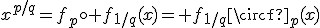 x^{p/q}=f_{p}\circ f_{1/q}(x)= f_{1/q}\circf_{p}(x)