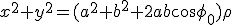 x^2+y^2=(a^2+b^2+2ab\cos\phi_0)\rho