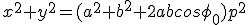x^2+y^2=(a^2+b^2+2abcos\phi_0)p^2