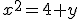 x^2=4+y