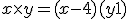 x \times y = (x-4)(y+1)