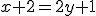 x+2=2y+1